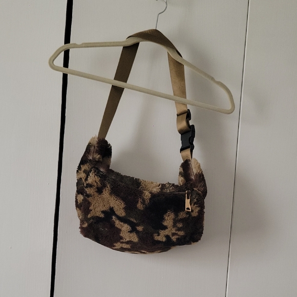 Handbags - Stylish Brown Faux Fur Shoulder Bag